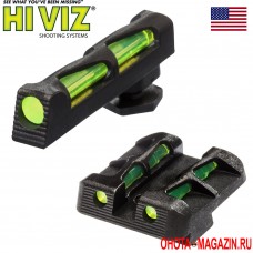 Светящаяся мушка и целик HIVIZ для пистолета Glock и аналогов