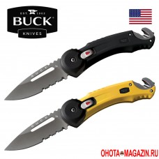 Складной нож с кнопкой предохранителем BUCK Redpoint Rescue