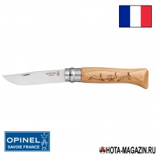 Складной нож с рисунком зайца Opinel Animalia 8VRI (ручка дуб)